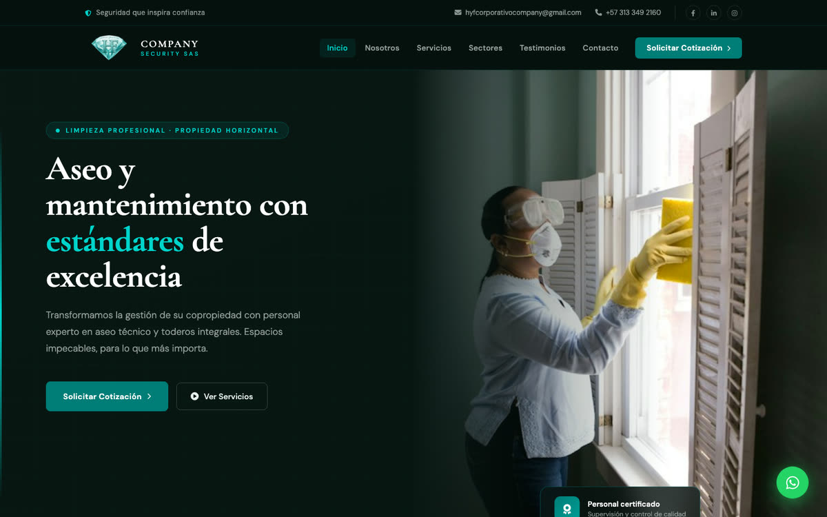 Página de inicio de HYF Company
