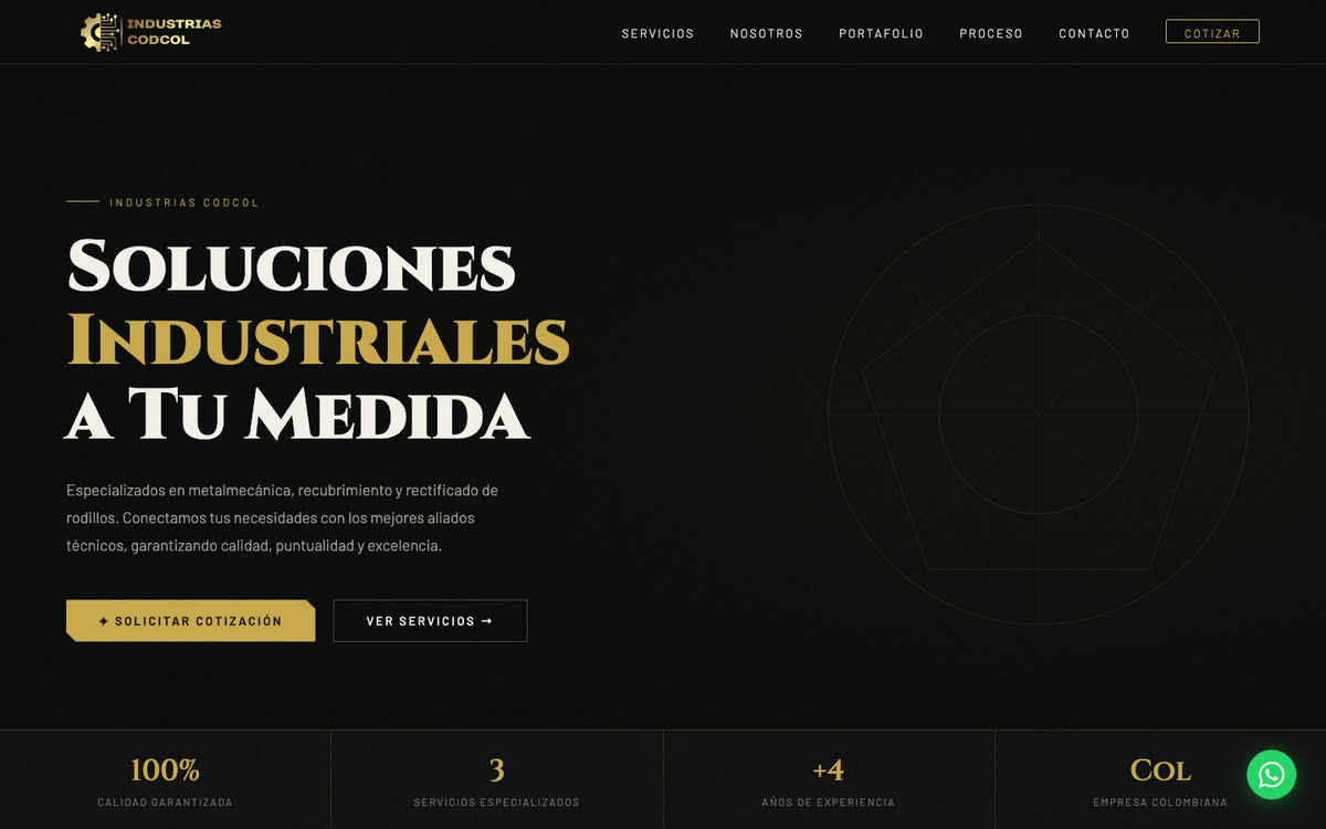 Página de inicio de Industrias Codcol